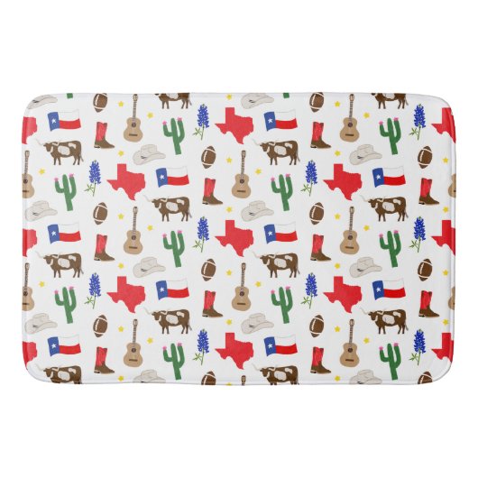 Tapis De Bain Icônes du Texas (Devant)