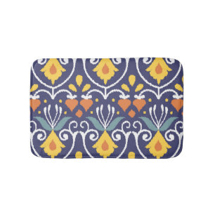 Tapis De Bain Ikat artisanal : Tissu Boho Ethnique
