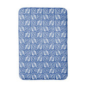 Tapis De Bain Ikat Aztec Tribal - Cobalt bleu et blanc (Devant (Vertical))