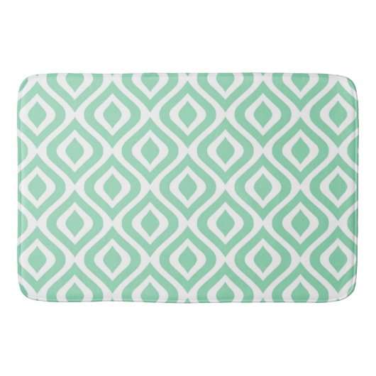 Tapis De Bain Ikat Diamond Motif en vert menthe (Devant)