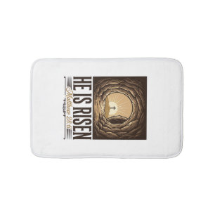 Tapis De Bain Il Est Ressuscité Pâques Tombeau Croix Vintage Chr
