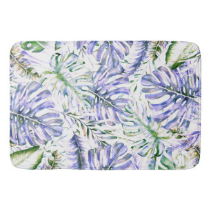 Tapis De Bain Île Palme tropicale violet Feuille Summer Island