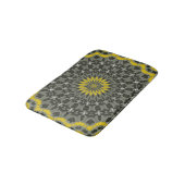 Tapis De Bain Illuminant le KAleidoscope jaune et gris Mandala. (Angle)