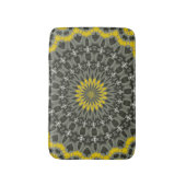 Tapis De Bain Illuminant le KAleidoscope jaune et gris Mandala. (Devant (Vertical))