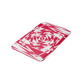 Tapis De Bain Illusion abstraite rouge blanc (Angle)