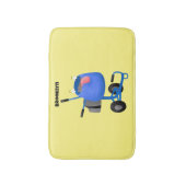 Tapis De Bain Illustration amusante du mélangeur de ciment bleu (Devant (Vertical))