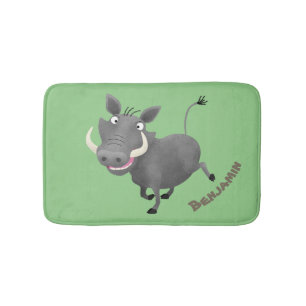 Tapis De Bain Illustration amusante d'un cochon de phacochère af