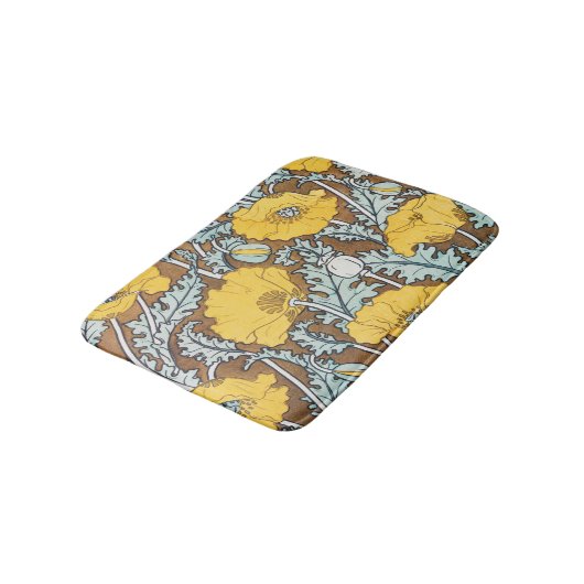 Tapis De Bain illustration d'art pavot fleur jaune (Angle)