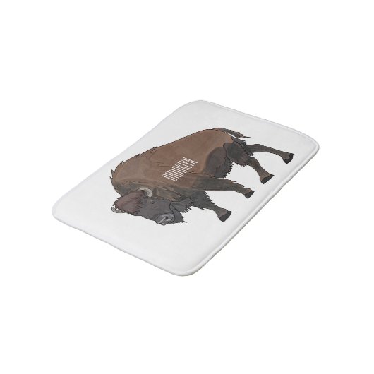 Tapis De Bain Illustration de bison (Angle)