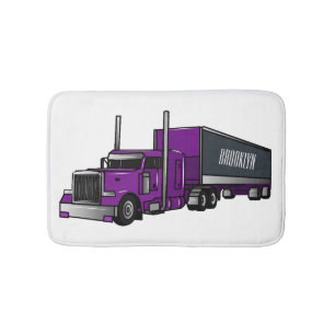 Tapis De Bain Illustration de camion semi-remorque