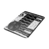 Tapis De Bain Illustration de chat rayé noir et blanc (Angle)