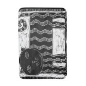 Tapis De Bain Illustration de chat rayé noir et blanc (Devant (Vertical))