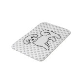 Tapis De Bain Illustration de chien de dessin mignon maltais (Angle)