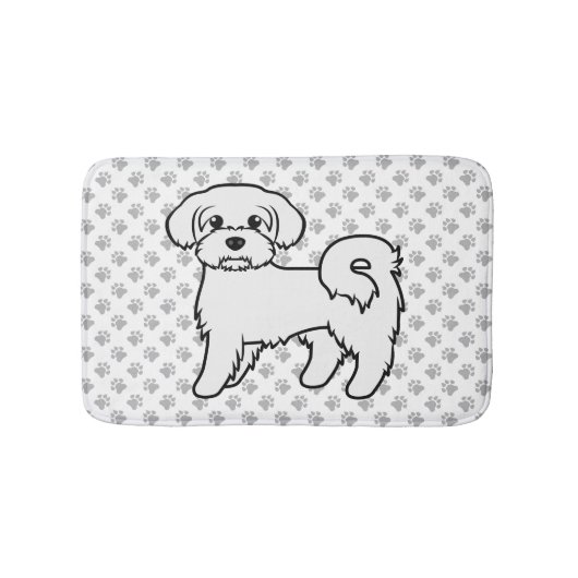 Tapis De Bain Illustration de chien de dessin mignon maltais (Devant)