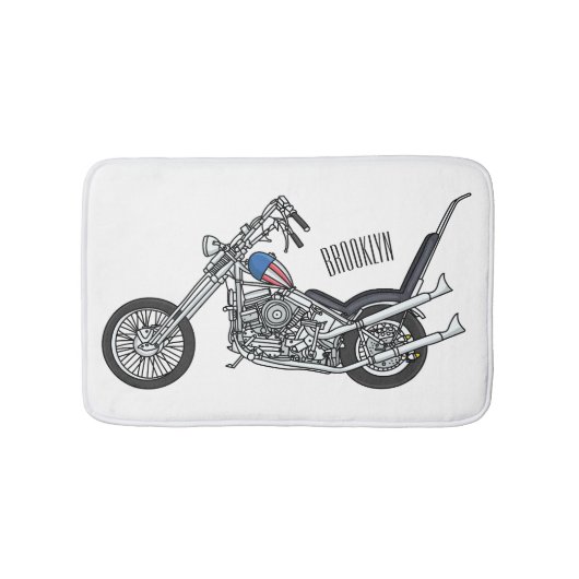 Tapis De Bain Illustration de Chopper Motorcycle 1950 (Devant)