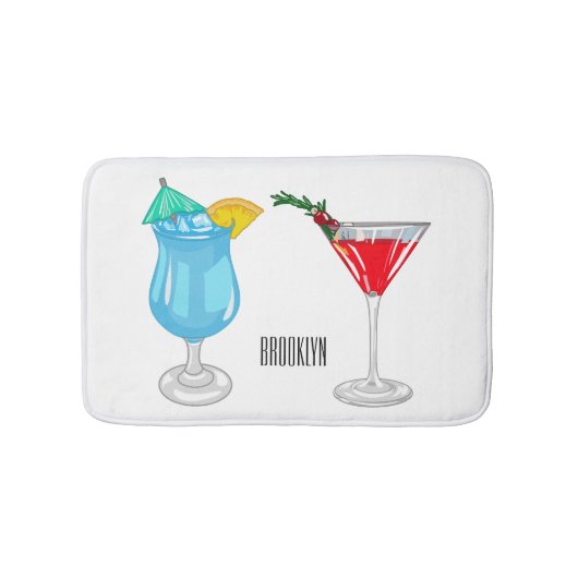 Tapis De Bain Illustration de cocktail (Devant)