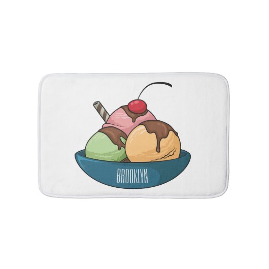Tapis De Bain Illustration de crème glacée (Devant)