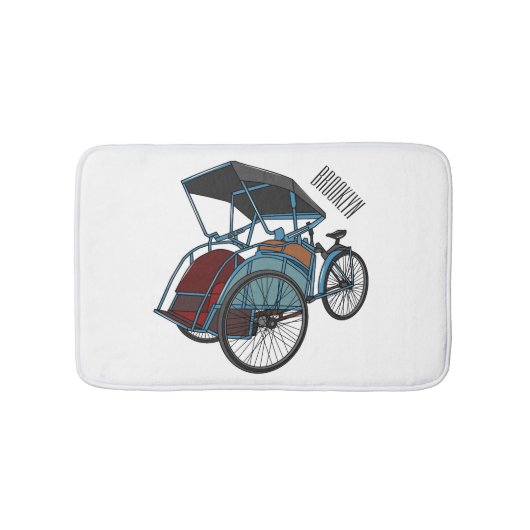Tapis De Bain Illustration de cyclo-pousse (Devant)