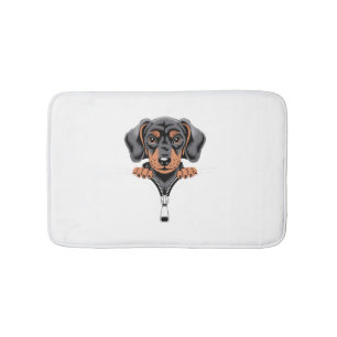 Tapis De Bain Illustration de dachshund mignon regardant par la