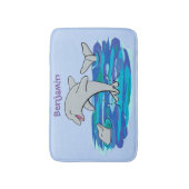 Tapis De Bain Illustration de dauphins heureux adorables (Devant (Vertical))