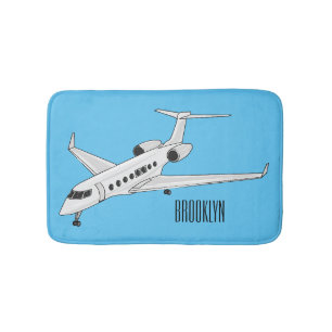 Tapis De Bain Illustration de dessin animé d'avion privé