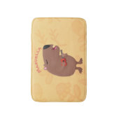Tapis De Bain Illustration de dessin animé de capybara ukulele (Devant (Vertical))