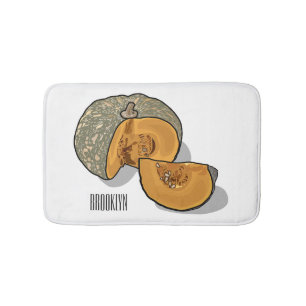 Tapis De Bain Illustration de dessin animé de citrouille