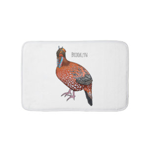 Tapis De Bain illustration de dessin animé de l'oiseau tragopan