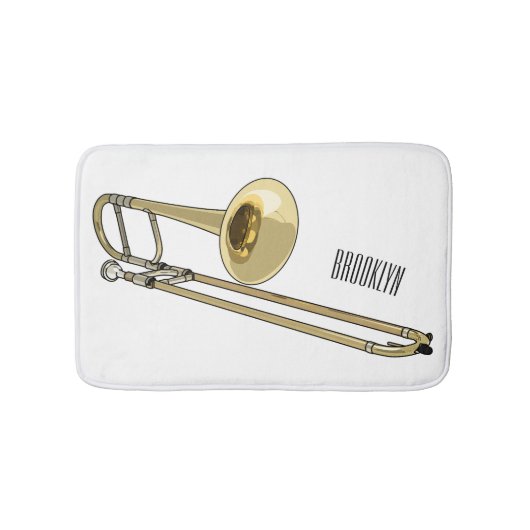 Tapis De Bain Illustration de dessin animé de Trombone (Devant)
