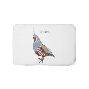 Tapis De Bain Illustration de dessin animé d'oiseau colin de mon
