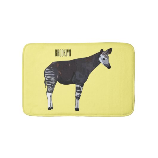 Tapis De Bain Illustration de dessin animé d'okapi (Devant)