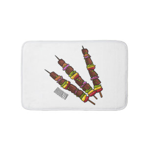 Tapis De Bain Illustration de dessin animé Kebab ou kabob