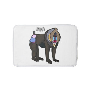 Tapis De Bain Illustration de dessin animé Mandrill