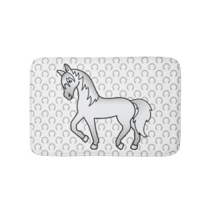 Tapis De Bain Illustration de dessin animé mignon de cheval trot
