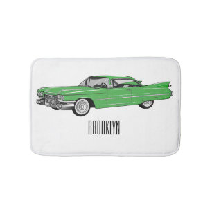 Tapis De Bain Illustration de dessin de voiture classique 1959
