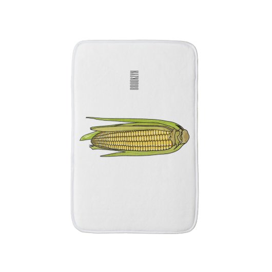 Tapis De Bain Illustration de dessin sur le maïs (Devant (Vertical))