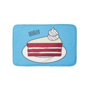 Tapis De Bain Illustration de gâteau en velours rouge