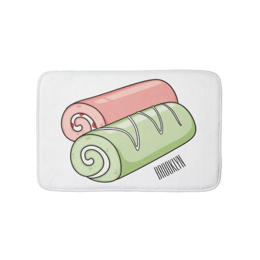 Tapis De Bain Illustration de gâteau suisse roll / roll (Devant)
