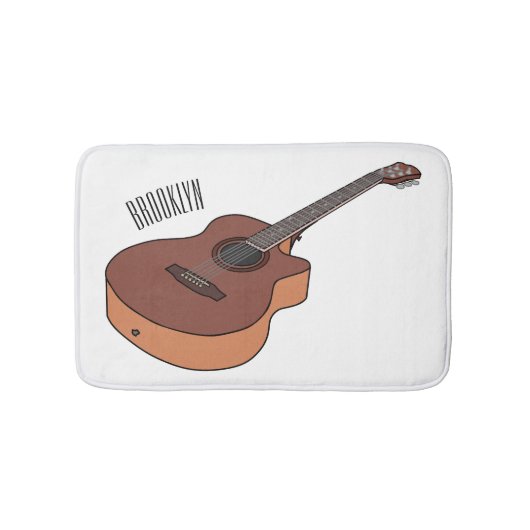 Tapis De Bain Illustration de guitare acoustique (Devant)