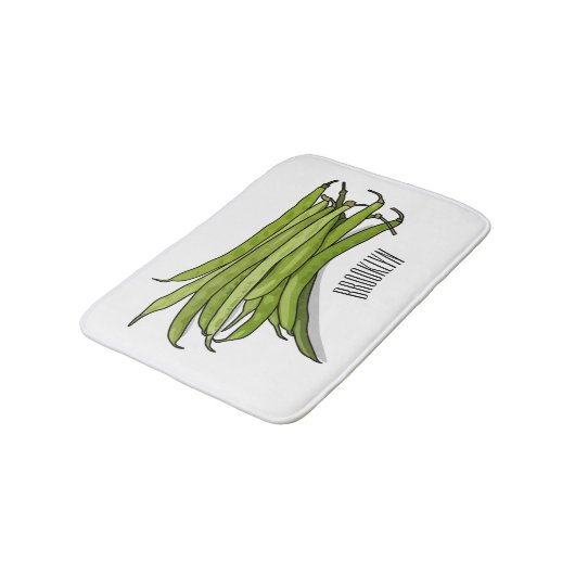 Tapis De Bain Illustration de haricots verts (Angle)
