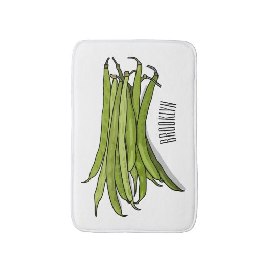 Tapis De Bain Illustration de haricots verts (Devant (Vertical))