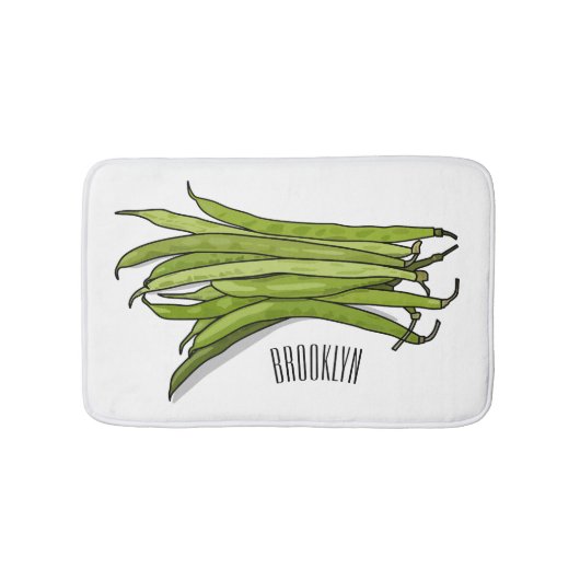 Tapis De Bain Illustration de haricots verts (Devant)