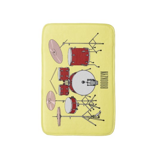 Tapis De Bain Illustration de kit de batterie (Devant (Vertical))