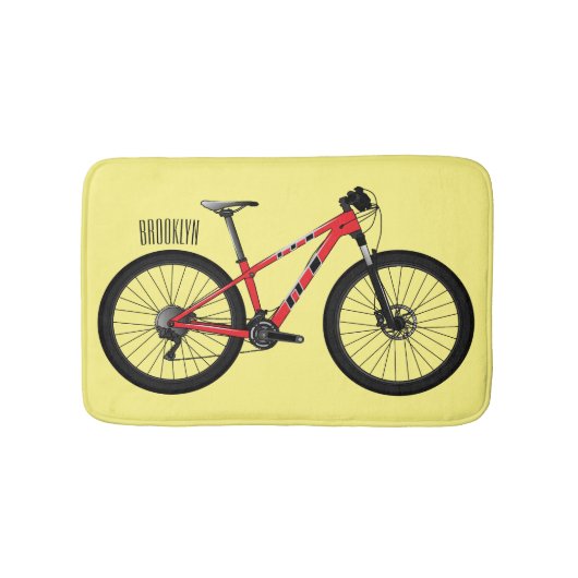 Tapis De Bain Illustration de la bande dessinée de vélo (Devant)