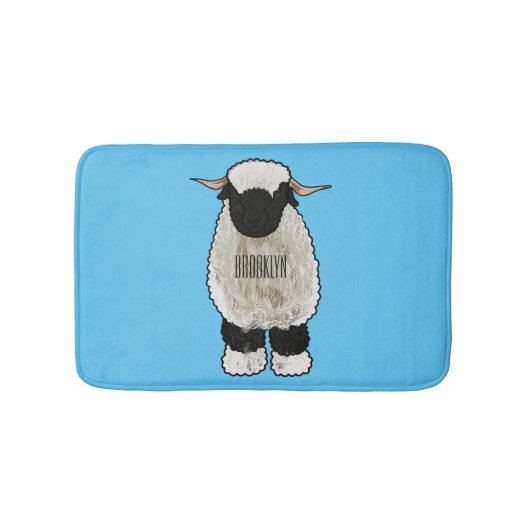 Tapis De Bain Illustration de la caricature de mouton Valais Bla (Devant)