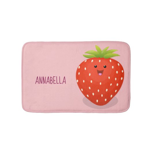 Tapis De Bain Illustration de la fraise Cute kawaii (Devant)