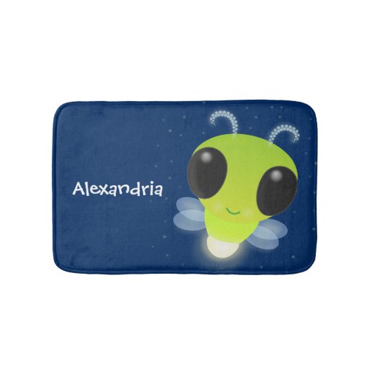Tapis De Bain Illustration de la luciole vert mou (Devant)