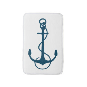 Tapis De Bain Illustration de l'Ancre de bateau bleu de la Marin