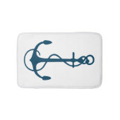 Tapis De Bain Illustration de l'Ancre de bateau bleu de la Marin (Devant)