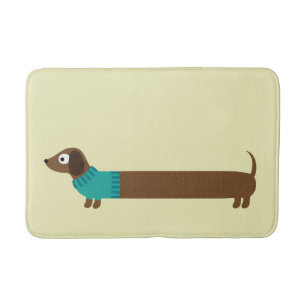 Tapis De Bain Illustration de mignonne long Dachshund